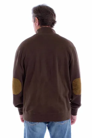 Scully Mens Suede Elbow Button Chocolate Cotton Blend Pullover Sweater On-Trend Fashion Scully Mens Suede Elbow Button Chocolate Cotton Blend Pullover Sweater Odor control High-End Fashion