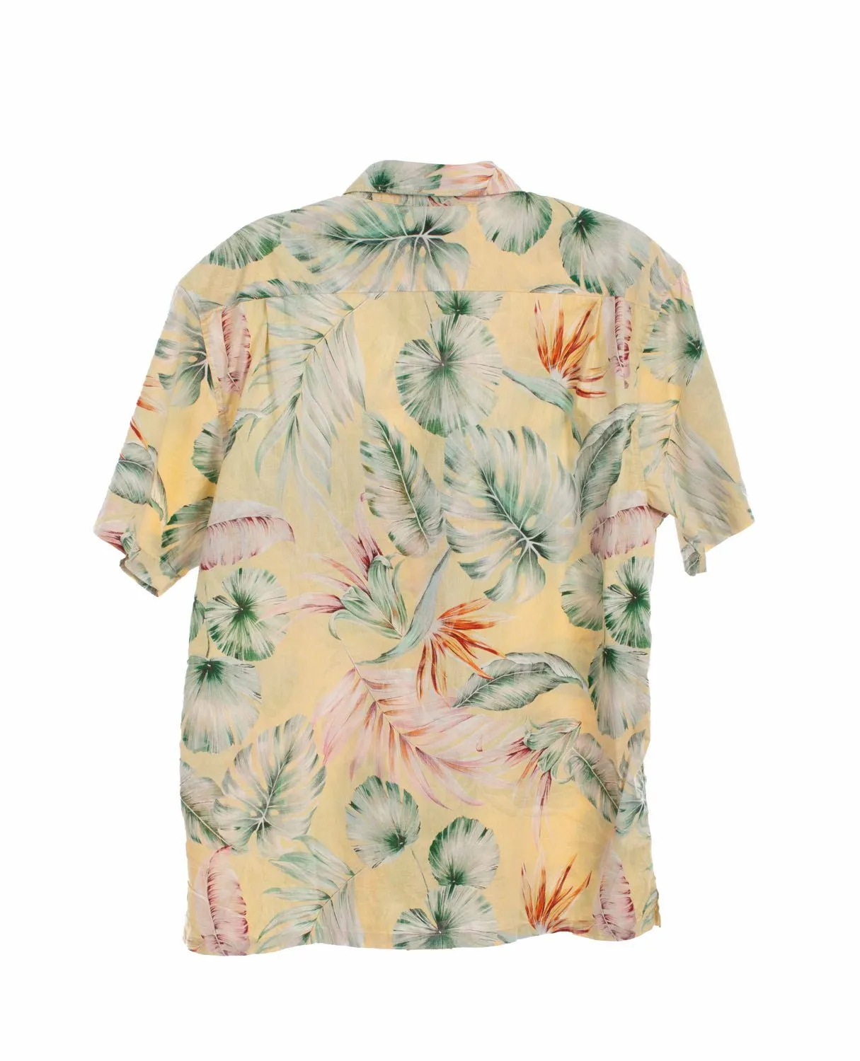 Scully Mens Vibrant Floral Yellow 100% Cotton S/S Shirt Eco-Friendly Fabric