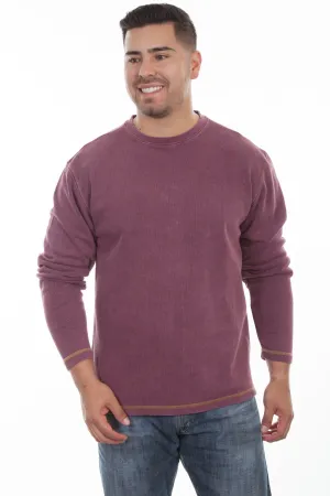 Scully Mens Wine 100% Cotton Beefy L/S T-Shirt Warm Layers Scully Mens Wine 100% Cotton Beefy L/S T-Shirt Premium Finish High Density Weave