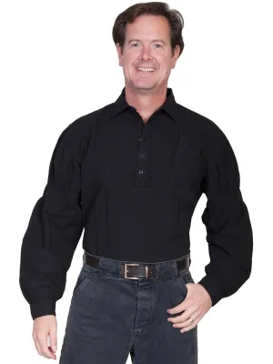 Scully Rangewear Mens Black 100% Cotton L/S Dealer Western Bib Shirt Biodegradable Cloth Yoke Design Scully Rangewear Mens Black 100% Cotton L/S Dealer Western Bib Shirt