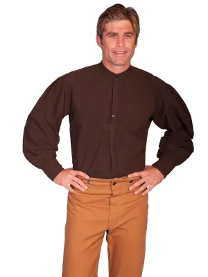 Scully RangeWear Mens Chocolate 100% Cotton Vintage L/S Full Cut Shirt Affordable Style Scully RangeWear Mens Chocolate 100% Cotton Vintage L/S Full Cut Shirt Reinforced Buttonholes