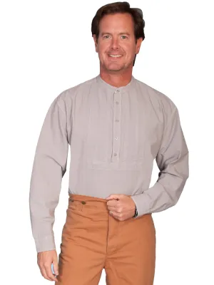 Scully RangeWear Mens Lt Grey 100% Cotton Pleated Insert L/S Western Shirt Bold Print Scully RangeWear Mens Lt Grey 100% Cotton Pleated Insert L/S Western Shirt Customizable Option Tagless Labeling