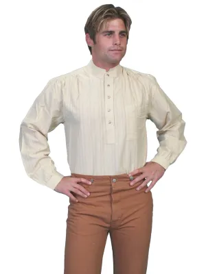 Scully RangeWear Mens Natural 100% Cotton Tombstone L/S Western Shirt Pre Shrunk Fabric Scully RangeWear Mens Natural 100% Cotton Tombstone L/S Western Shirt Chilly Day Wear V-neck style