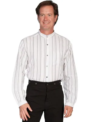 Scully RangeWear Mens White 100% Cotton Banded Collar L/S Western Shirt Recycled Material Construction Scully RangeWear Mens White 100% Cotton Banded Collar L/S Western Shirt Sophisticated Style