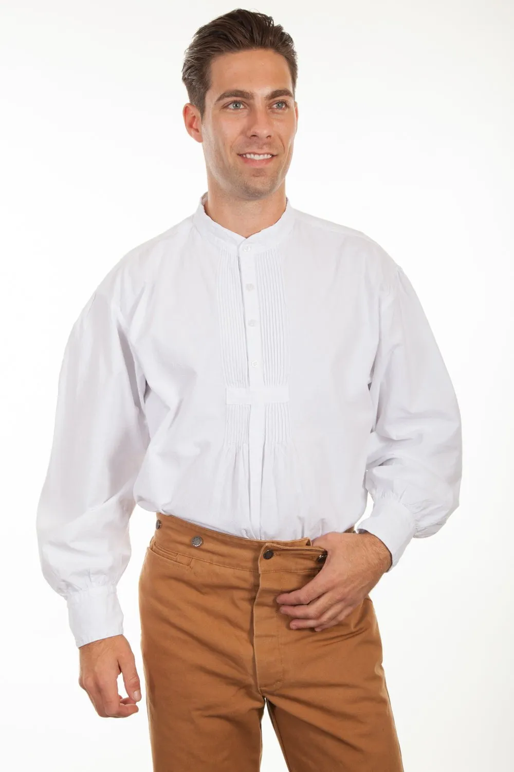 Functional Wear Scully RangeWear Mens White 100% Cotton Vintage L/S Full Cut Shirt
