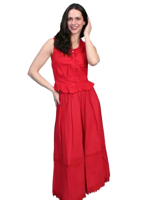 Scully RangeWear Womens Red 100% Cotton Crochet Lace Sleeveless Petticoat Casual Feel Smooth Creative Look Adult Fashion Work Ready Soft Scully RangeWear Womens Red 100% Cotton Crochet Lace Sleeveless Petticoat