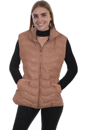 Scully Womens Beige Leather Ribbed Vest Refined Appeal Scully Womens Beige Leather Ribbed Vest Easy Fit