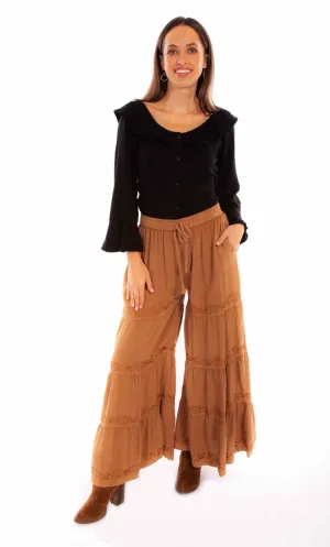 Scully Womens Beige Rayon Palazzo Pants Airy Accent Daily Essential Active Comfort Scully Womens Beige Rayon Palazzo Pants