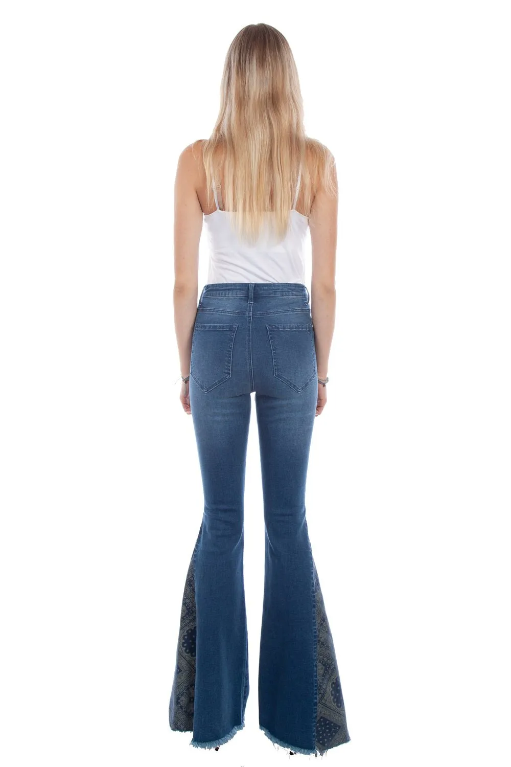 Always Needed Scully Womens Bell Bottom Denim Cotton Blend Jeans