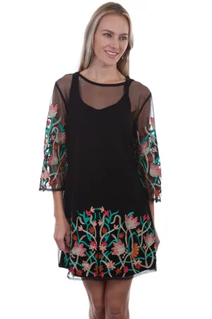 Scully Womens Black 100% Viscose Colorful 2-Piece S/S Dress Reinforced Knees Artist Vibe Travel Outfit Active Days Scully Womens Black 100% Viscose Colorful 2-Piece S/S Dress