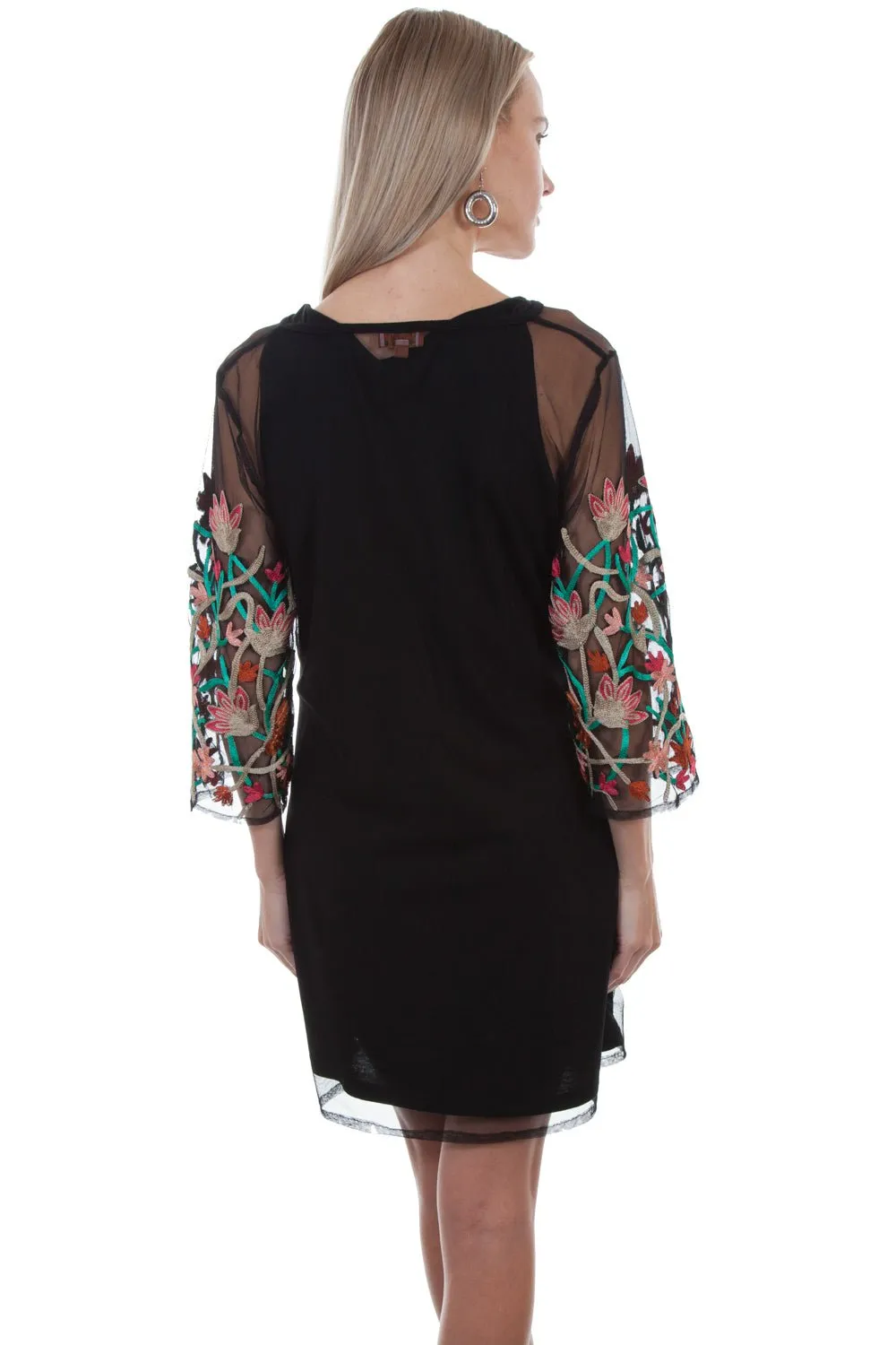 Popular Option Scully Womens Black 100% Viscose Colorful 2-Piece S/S Dress
