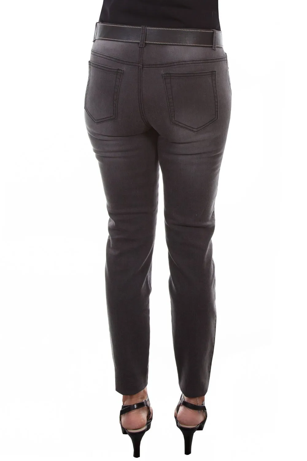 Ever Versatile Scully Womens Black Cotton Blend Tonal Jeans