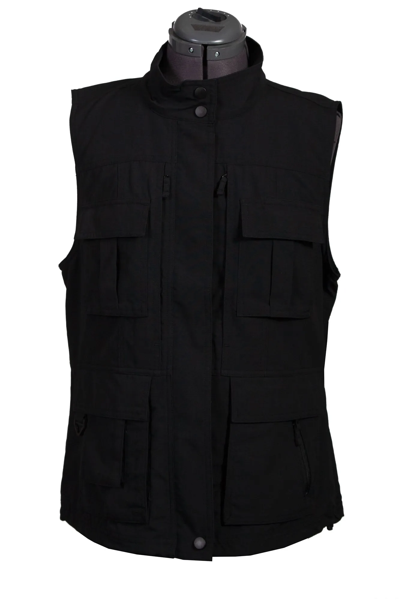 Scully Womens Black Nylon Multi-Pocket Vest Festival Outfit Professional Wear Fashion Routine