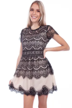 Scully Womens Black Polyester Contrast S/S Dress Comfortable Wear Scully Womens Black Polyester Contrast S/S Dress Outdoor Adventure Stylish Picnic Style Textured