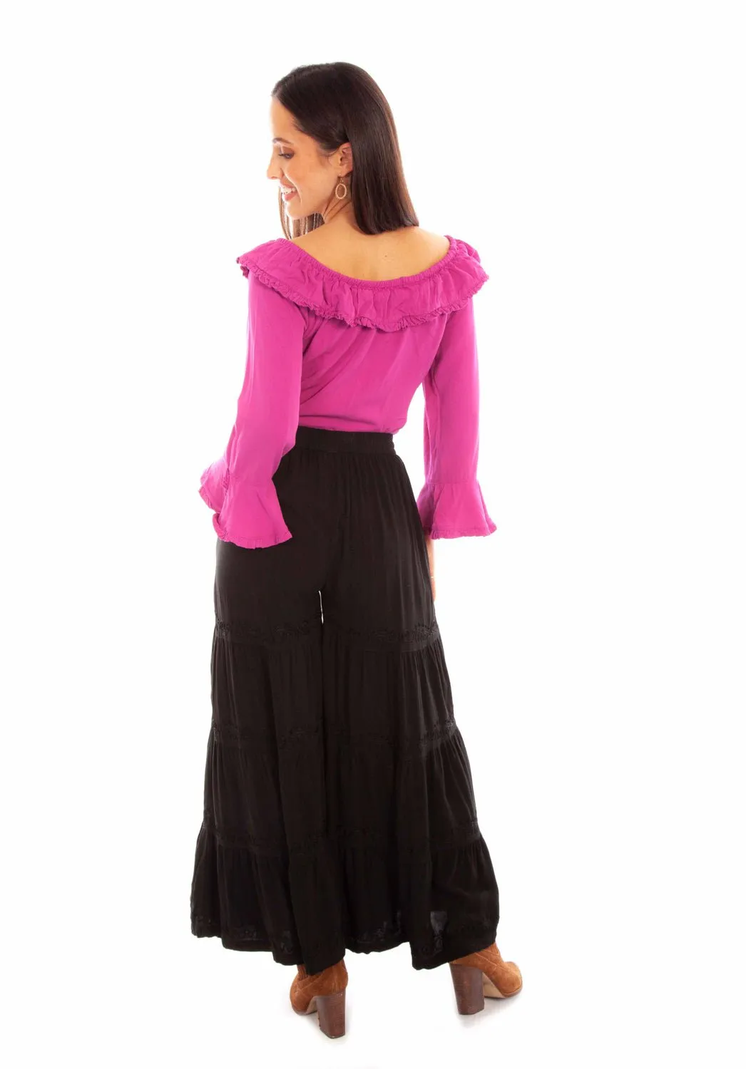 Style Neutral Scully Womens Black Rayon Palazzo Pants