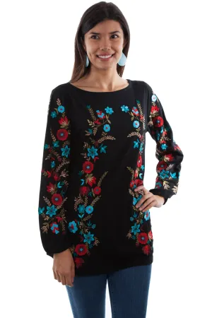 Scully Womens Black Viscose Multi-Floral L/S Tunic Edgy Mood Scully Womens Black Viscose Multi-Floral L/S Tunic Trend Design