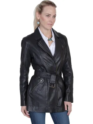Scully Womens Black Washed Lamb Coat Vintage Finish Active Fit Scully Womens Black Washed Lamb Coat