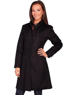 Scully Womens Black Wool Blend Heritage Frock Coat Polished Touch Scully Womens Black Wool Blend Heritage Frock Coat Clean Aesthetic