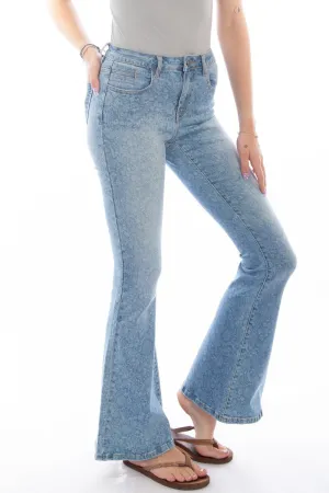 Scully Womens Blue 100% Cotton Paisley Jeans Crisp Twist Style Neutral Scully Womens Blue 100% Cotton Paisley Jeans