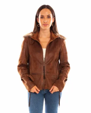 Scully Womens Bomber Aviation Brown 100% Polyester Faux Leather Jacket XL Refined Detail Scully Womens Bomber Aviation Brown 100% Polyester Faux Leather Jacket XL Premium Denim