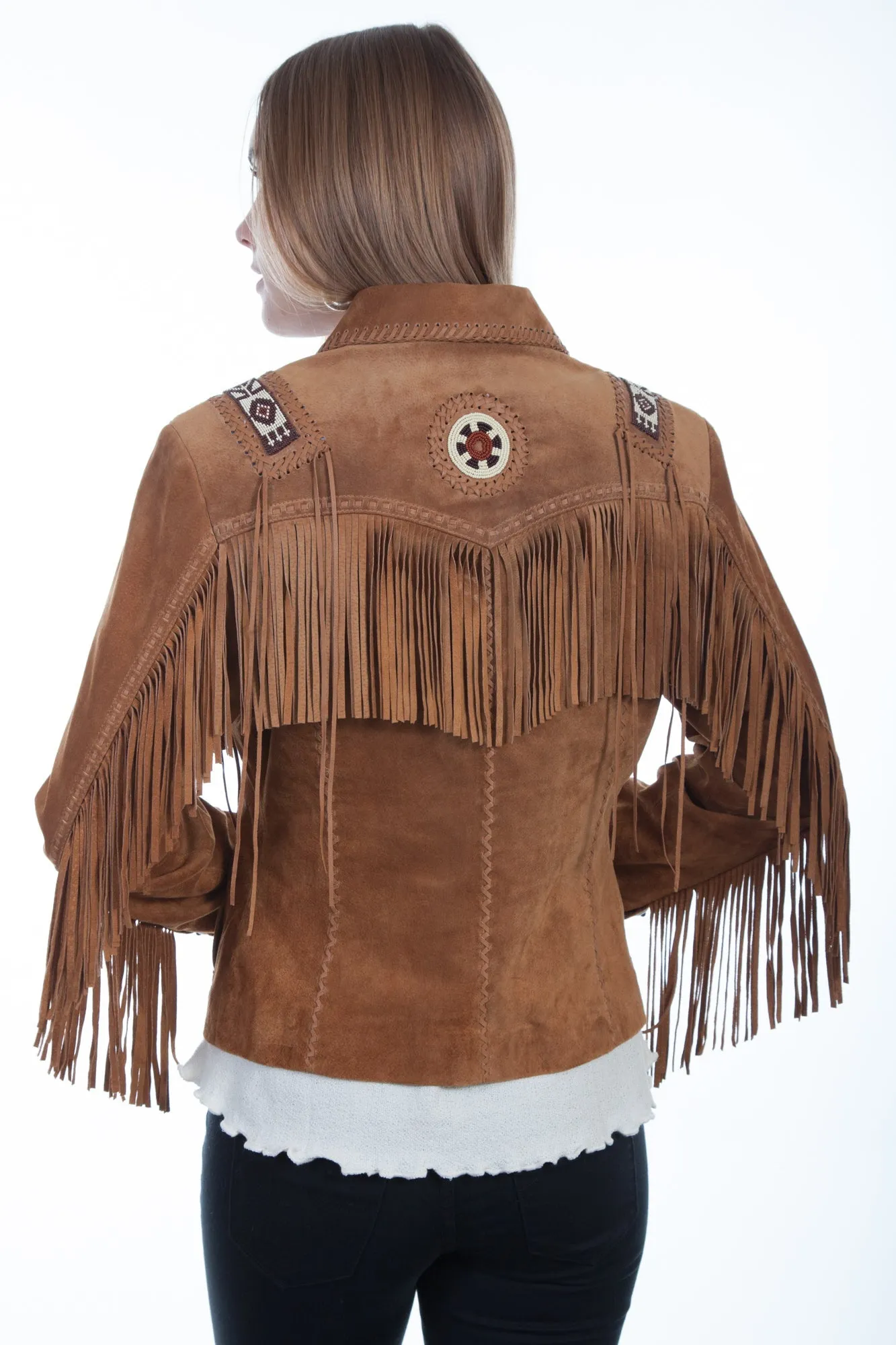 Scully Womens Bourbon Boar Suede Laced Jacket Clean Shape Cool Outfitters