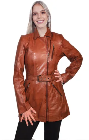 Scully Womens Brown Lamb Leather Washed Belted Coat Trendy Vision Scully Womens Brown Lamb Leather Washed Belted Coat Active Touch Beach Day Brunch Outfit Elegant