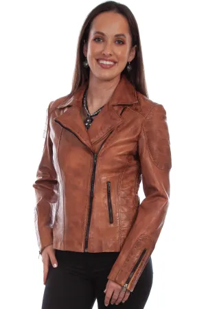 Scully Womens Brown Leather Sanded Jacket Iconic Trend Chic Silhouette Scully Womens Brown Leather Sanded Jacket