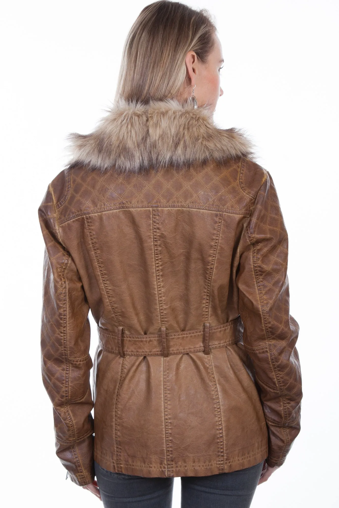 Universal Favorite Scully Womens Brown Polyester Faux Fur Jacket