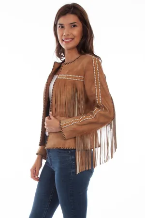 Scully Womens Buckskin Leather Whip Stitch Stud Jacket Subtle Branding Scully Womens Buckskin Leather Whip Stitch Stud Jacket Modern Casual
