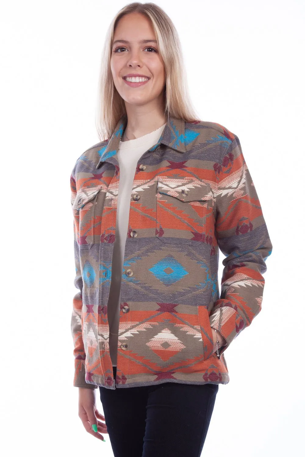Casual Wear Scully Womens Button Front Olive 100% Cotton L/S Shirt