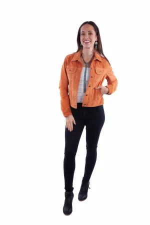 Scully Womens Button Jean Mandarin Leather Leather Jacket Performance Wear abrasion resistant coating Scully Womens Button Jean Mandarin Leather Leather Jacket