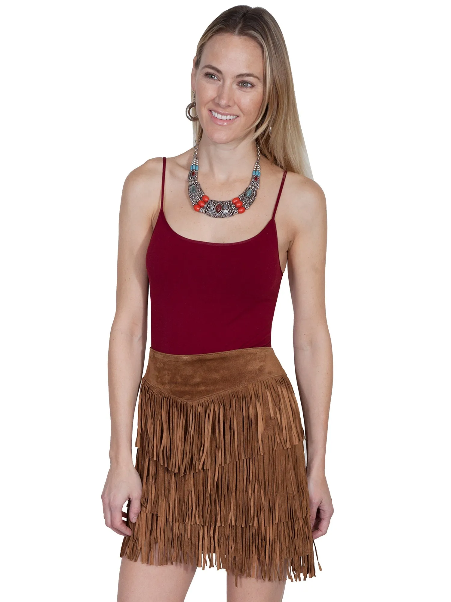 Shopping Day Adult Fashion Athlete Fit Closet Classic Scully Womens Cinnamon Boar Suede Fringe Skirt
