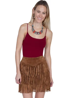 Scully Womens Cinnamon Boar Suede Fringe Skirt Anti Slip Waistband Scully Womens Cinnamon Boar Suede Fringe Skirt Style Daily