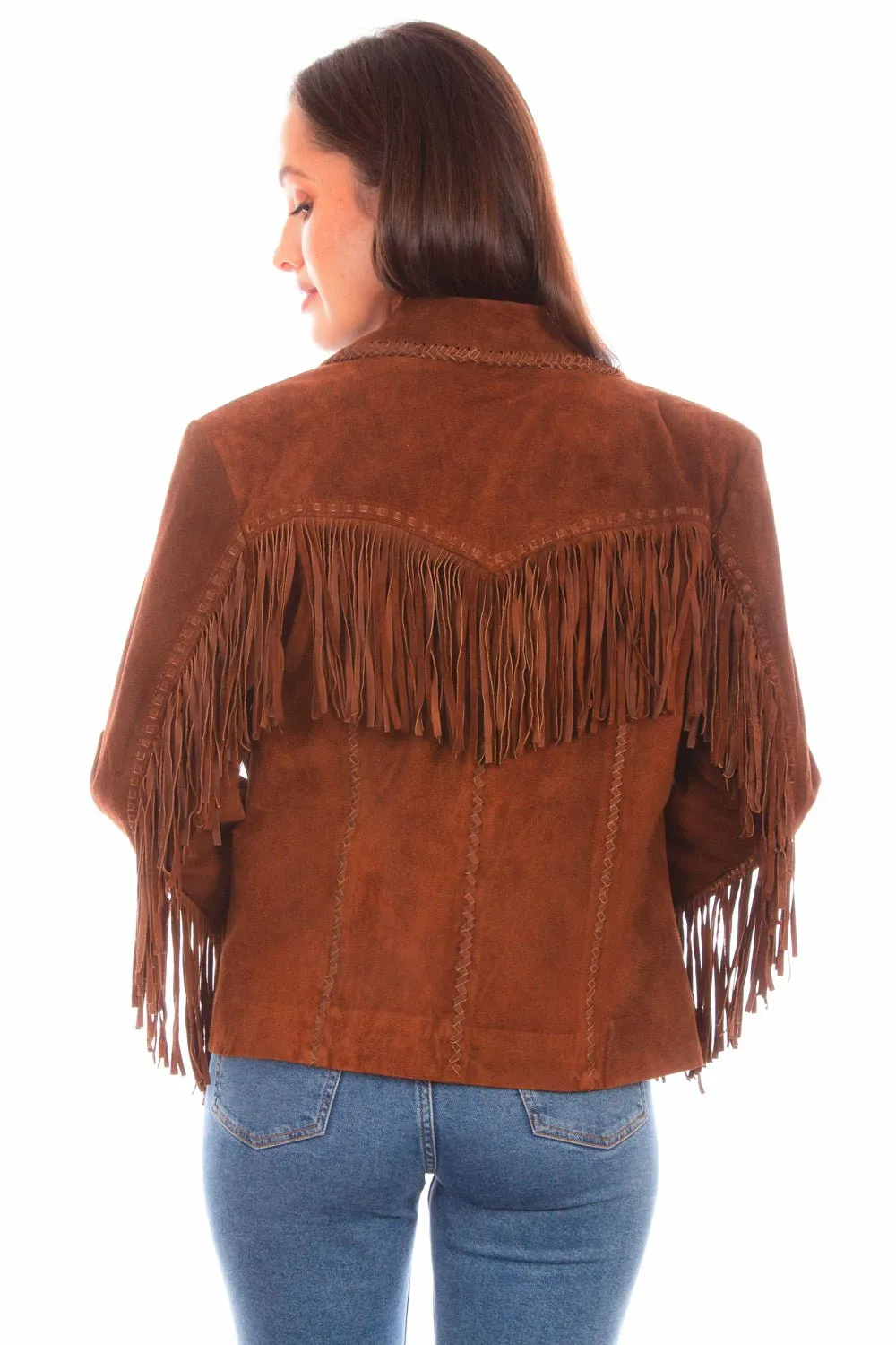 Home Comfort Autumn Days Elegant Sunny Vibes Rainy Day Shopping Day Scully Womens Cowgirl Fringe Cafe Brown Leather Leather Jacket
