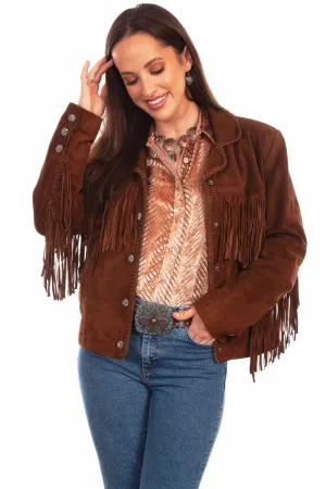 Scully Womens Cowgirl Fringe Cafe Brown Leather Leather Jacket XL All-Day Ease Scully Womens Cowgirl Fringe Cafe Brown Leather Leather Jacket XL Comfy Classic High Quality Style Combo
