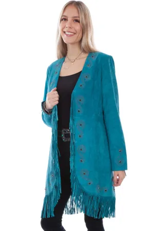 Scully Womens Dark Turquoise Leather Fringe Coat Jacket Always Gear Scully Womens Dark Turquoise Leather Fringe Coat Jacket Spring Mood Affordable Basic Comfort