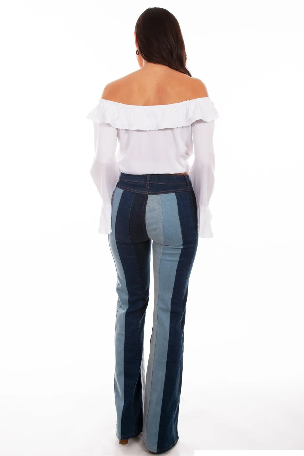 Zip Fly Closure High-End Style Scully Womens Denim Cotton Blend Multi Panels Jeans