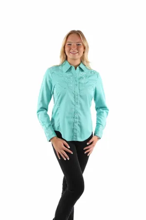 Scully Womens Floral Yoke Embroidery Caribbean Poly/Rayon L/S Shirt Gym Essential Scully Womens Floral Yoke Embroidery Caribbean Poly/Rayon L/S Shirt Sustainable Choice Cocktail Event