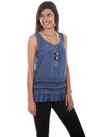 Scully Womens Indigo Rayon Scoop Neck S/L Tunic Classic Comfort Scully Womens Indigo Rayon Scoop Neck S/L Tunic Eco-Friendly Choice