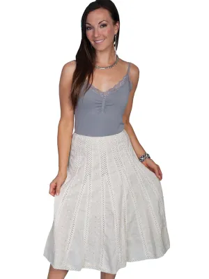 Scully Womens Ivory 100% Cotton Crochet Vent Skirt Pre Shrunk Material Scully Womens Ivory 100% Cotton Crochet Vent Skirt Chill Friendly