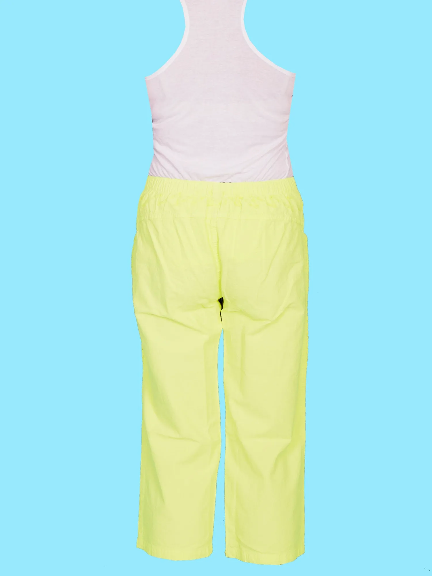 Scully Womens Lime 100% Cotton Drawstring Capri Pants Clean Finish