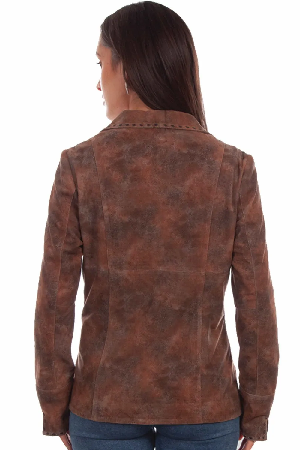 Fit Essential Versatile Winter Warmth Scully Womens Marbled Soft Brown Leather Leather Jacket