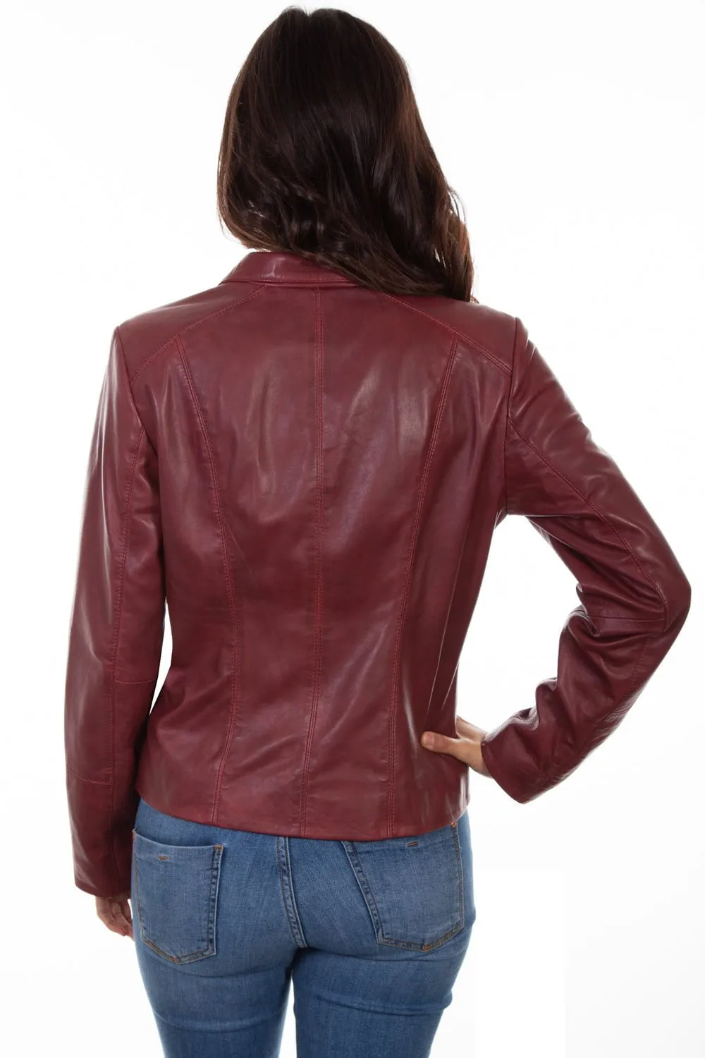Morning Stroll Outdoor Adventure Date Night Organic Cotton Material Scully Womens Merlot Leather Lightweight Zip Jacket