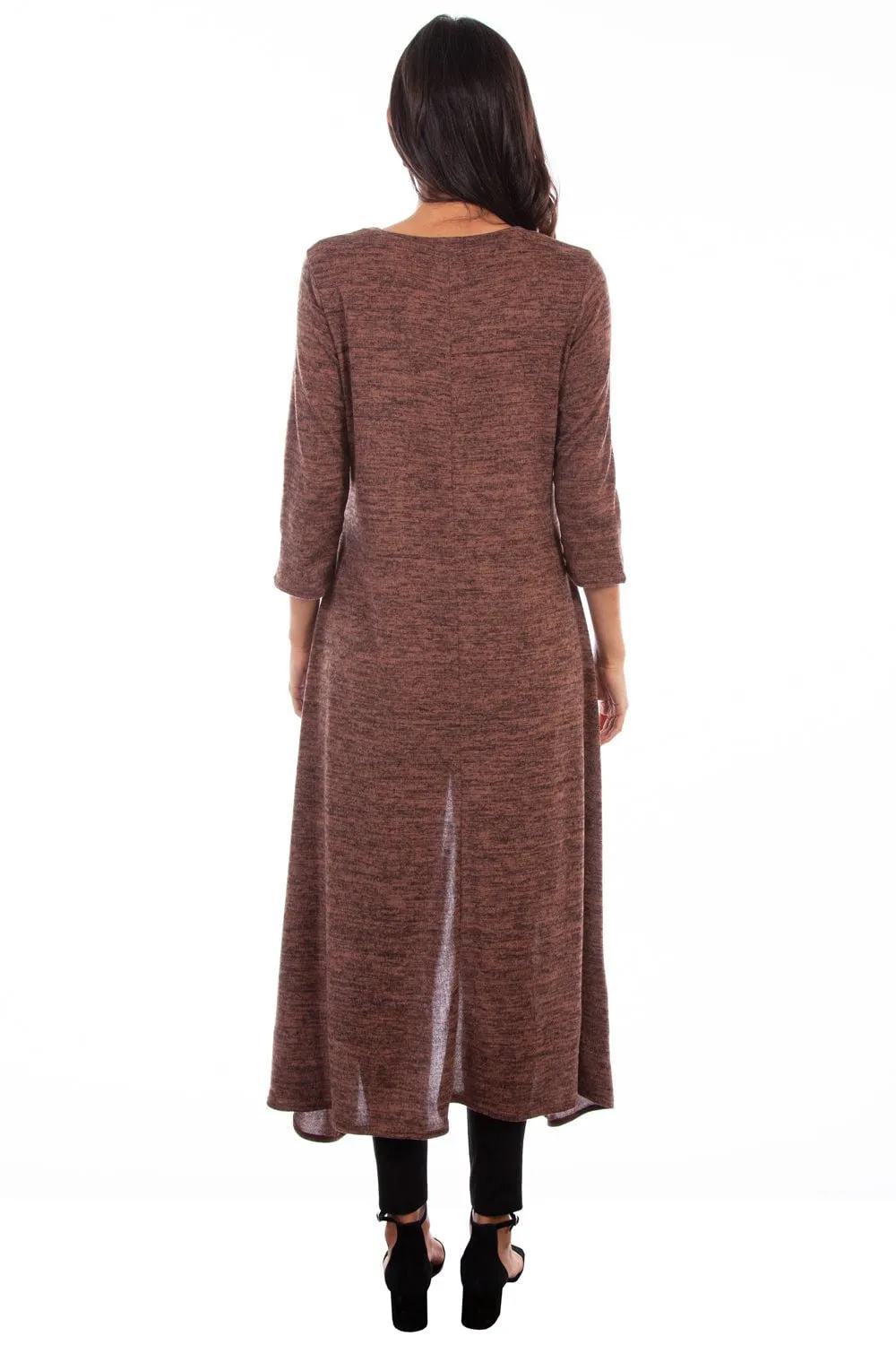 Asymmetrical Cut Essential Wardrobe Scully Womens Mocha Polyester Drape S/S Tunic
