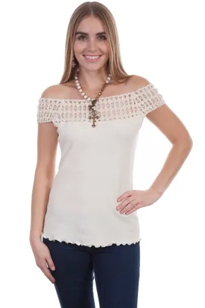 Scully Womens Natural 100% Cotton Crochet S/S Tunic Compact Fold Design Scully Womens Natural 100% Cotton Crochet S/S Tunic High-End Fashion Tall Option