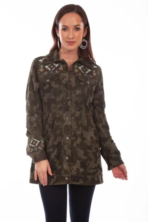 Scully Womens Olive Leather Camouflage Jacket Active Look Scully Womens Olive Leather Camouflage Jacket Bootcut style Perfect Waist