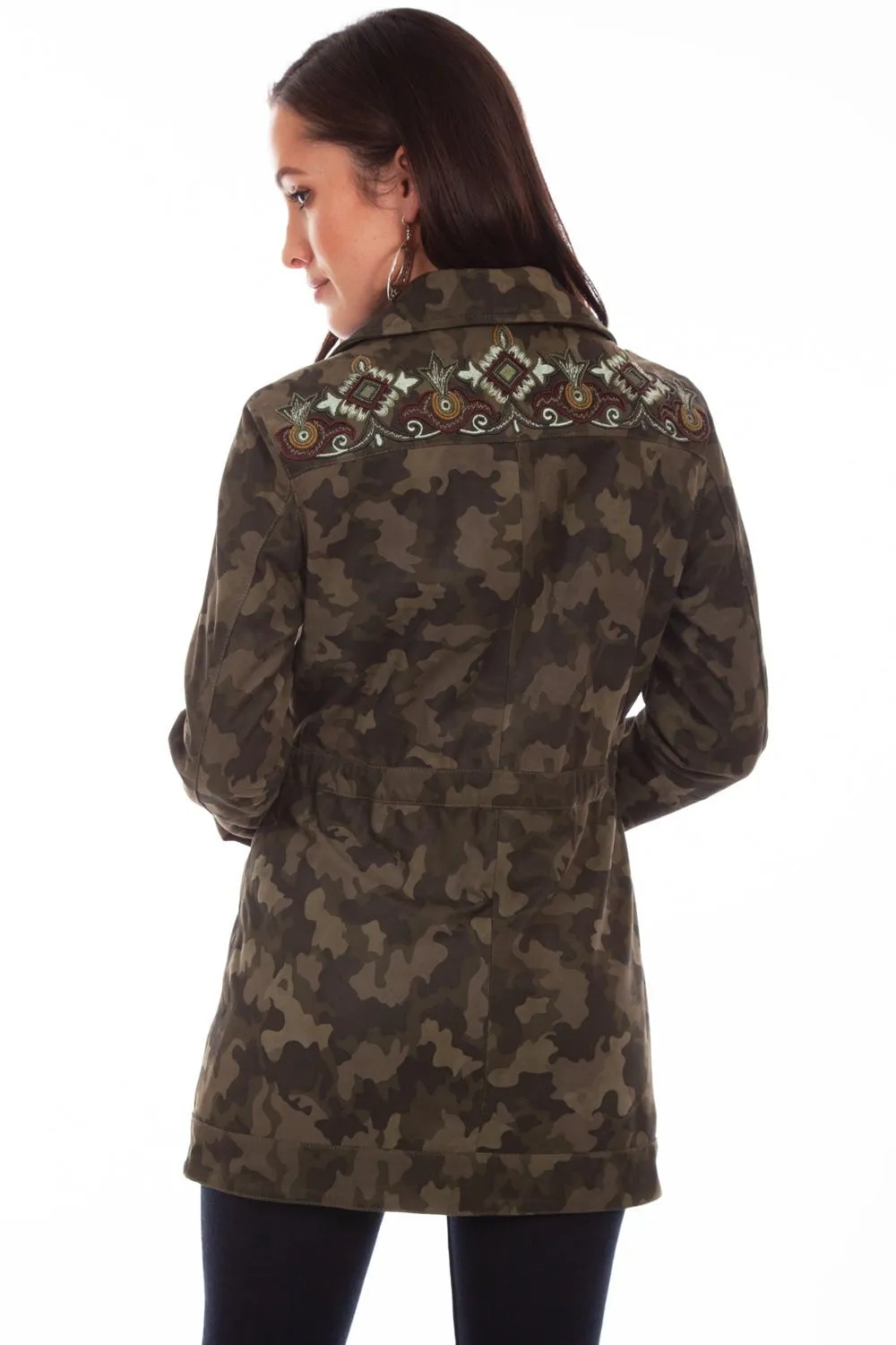 Scully Womens Olive Leather Camouflage Jacket All Style Fit