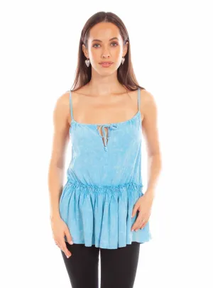 Scully Womens Pleated Turquoise Rayon Blend S/L Tank Top Trendy Colors Scully Womens Pleated Turquoise Rayon Blend S/L Tank Top Adjustable Cuff Closure Quality Material