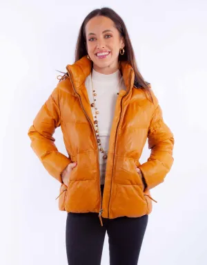 Scully Womens Puffy Zip Front Honey Leather Leather Jacket Confident Fit Scully Womens Puffy Zip Front Honey Leather Leather Jacket Four Way Stretch Fabric
