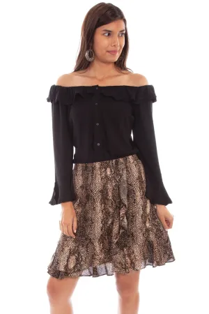 Scully Womens Python Rayon 19in Skirt Refined Detail Casual Design Scully Womens Python Rayon 19in Skirt